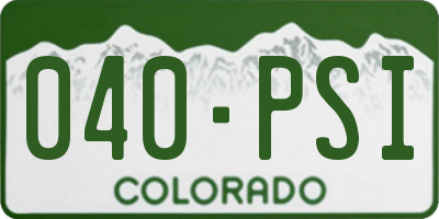 CO license plate 040PSI