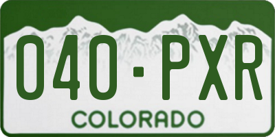 CO license plate 040PXR