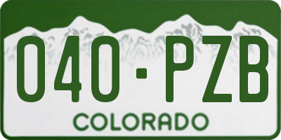 CO license plate 040PZB