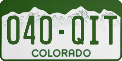 CO license plate 040QIT