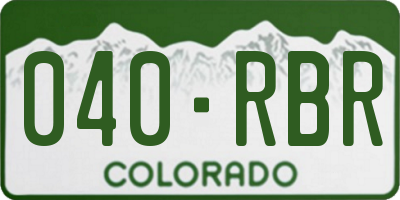 CO license plate 040RBR