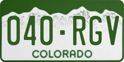 CO license plate 040RGV