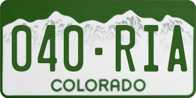 CO license plate 040RIA