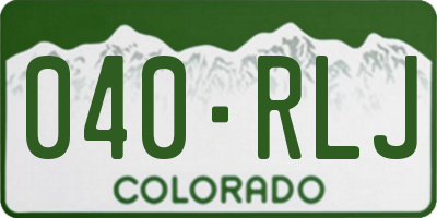 CO license plate 040RLJ