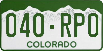 CO license plate 040RPO