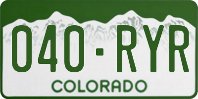 CO license plate 040RYR