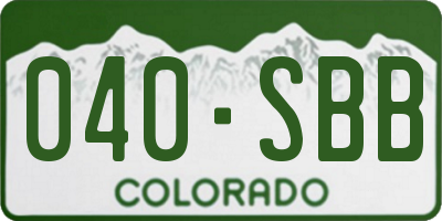 CO license plate 040SBB