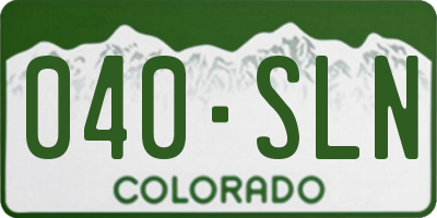CO license plate 040SLN