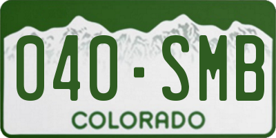 CO license plate 040SMB
