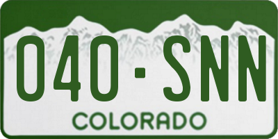 CO license plate 040SNN