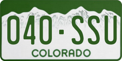 CO license plate 040SSU
