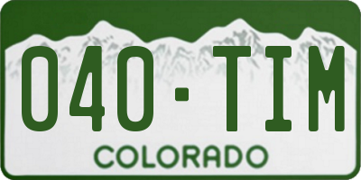 CO license plate 040TIM