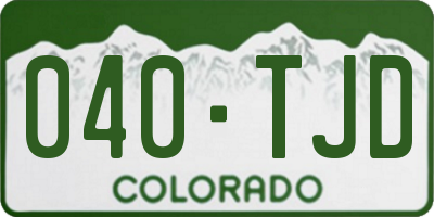 CO license plate 040TJD