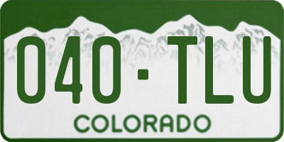 CO license plate 040TLU