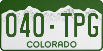 CO license plate 040TPG