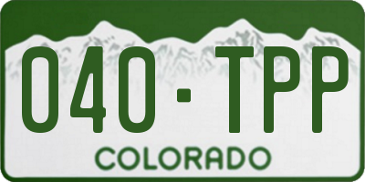 CO license plate 040TPP