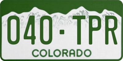 CO license plate 040TPR