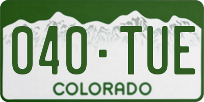 CO license plate 040TUE