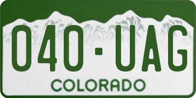 CO license plate 040UAG