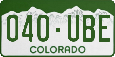 CO license plate 040UBE