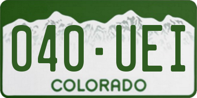 CO license plate 040UEI