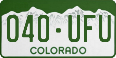 CO license plate 040UFU