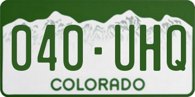 CO license plate 040UHQ
