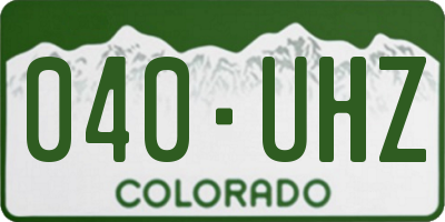 CO license plate 040UHZ
