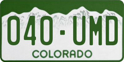 CO license plate 040UMD