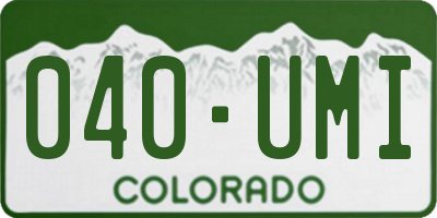 CO license plate 040UMI