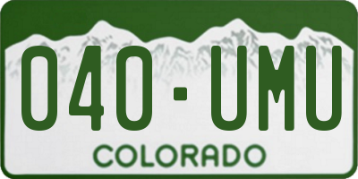 CO license plate 040UMU