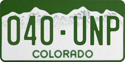 CO license plate 040UNP