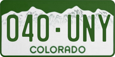 CO license plate 040UNY