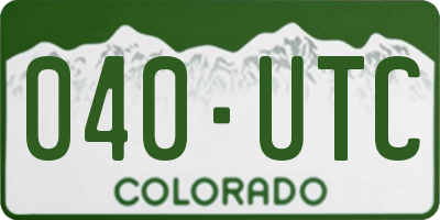 CO license plate 040UTC
