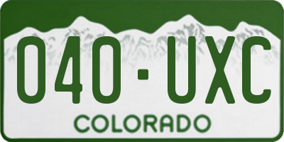 CO license plate 040UXC