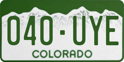 CO license plate 040UYE