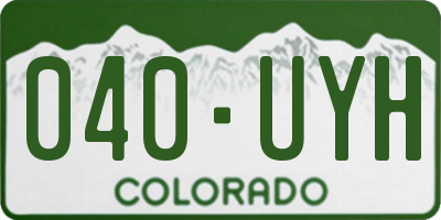 CO license plate 040UYH