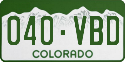 CO license plate 040VBD