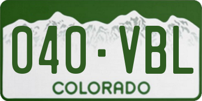 CO license plate 040VBL