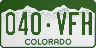 CO license plate 040VFH