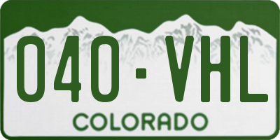 CO license plate 040VHL