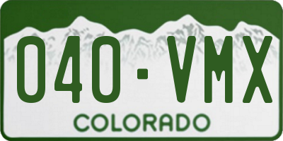 CO license plate 040VMX