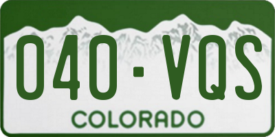 CO license plate 040VQS