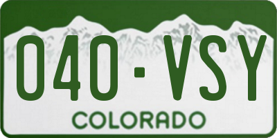 CO license plate 040VSY