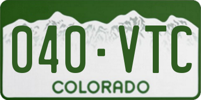 CO license plate 040VTC
