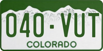 CO license plate 040VUT