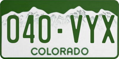 CO license plate 040VYX