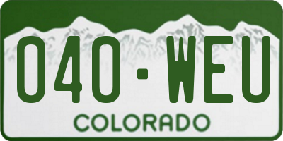CO license plate 040WEU