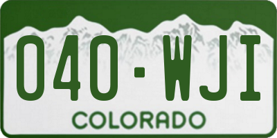 CO license plate 040WJI
