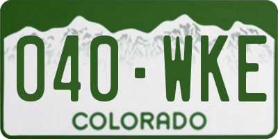 CO license plate 040WKE